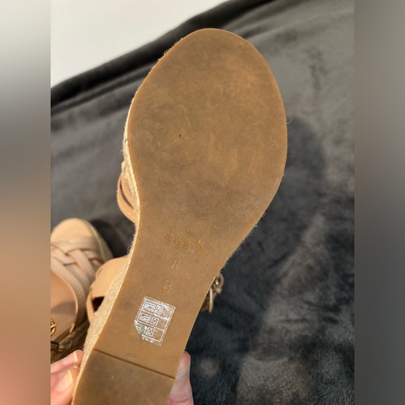 Coach Dottie Nude High Heel Wedge Sandals - Picture 6 of 12